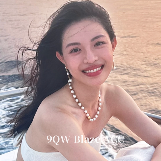 9QW French pearl earrings women's light luxury luxury modern style collarbone chain necklace vacation commuting versatile accessories