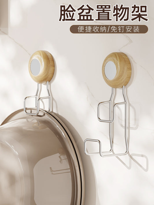 No punching required bathroom basin wall mounted storage rack toilet toilet bathtub storage rack artifact hook Y
