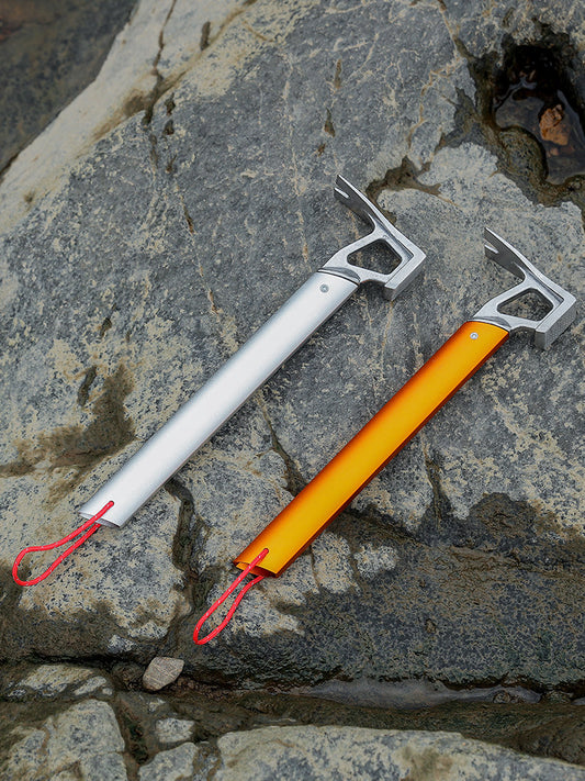 Outdoor Ground Nail Hammer Lightweight Camp Hammer Bottle Lifter Aluminum Alloy Handle Stainless Steel Canopy Multifunctional Camping Hammer