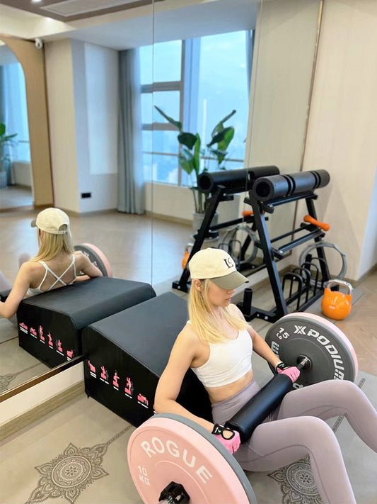 The second generation of barbell ladies fitness home hip bridge Olympic bar weightlifting package color hip push against the box athletic dumbbell tablet powder