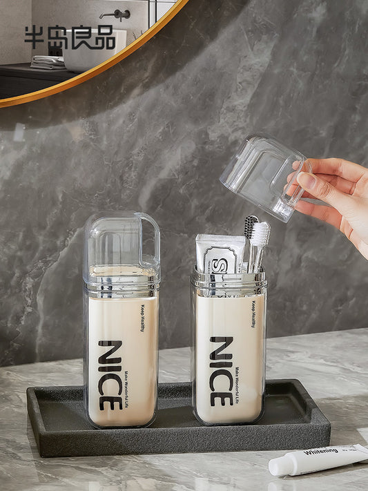 Travel Toiletry Cup, Toothpaste, Toothbrush Storage Box, Portable Mouthwash Cup, 3-in-1 Travel Travel Toothbrush Box Set