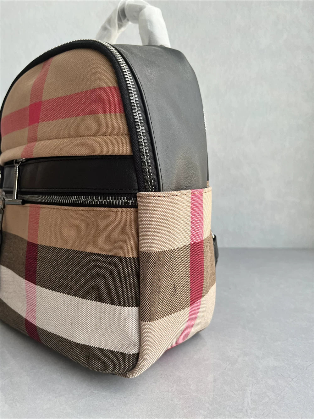Korean counter new cowhide distribution backpack fashion and versatile high-end college style color blocking backpack schoolbag for women