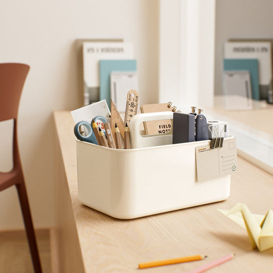 Simple portable storage box, portable snack box, makeup box, office desktop storage basket, kitchen bathroom carrying basket, student multifunctional stationery organizer box