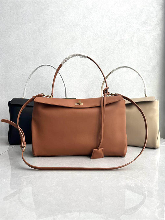Foreign trade export high-quality top-layer cowhide new Kelly bag large capacity high-end fashion trendy one-shoulder crossbody woman
