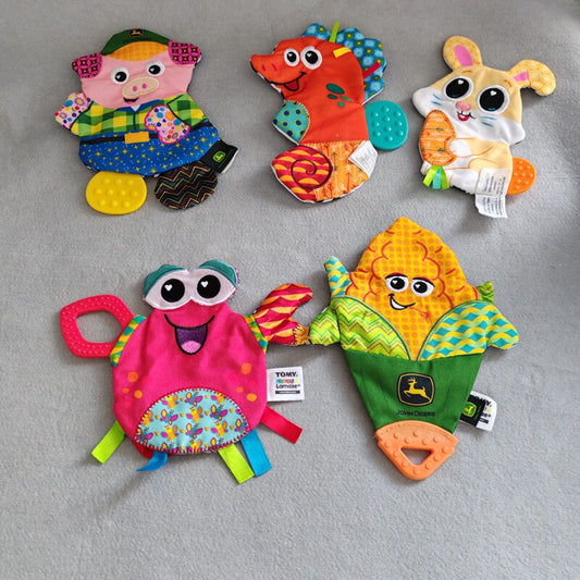 American single lama ~ baby ring paper comfort towel hand grapple towel doll 0-12 month baby grasping crab toy