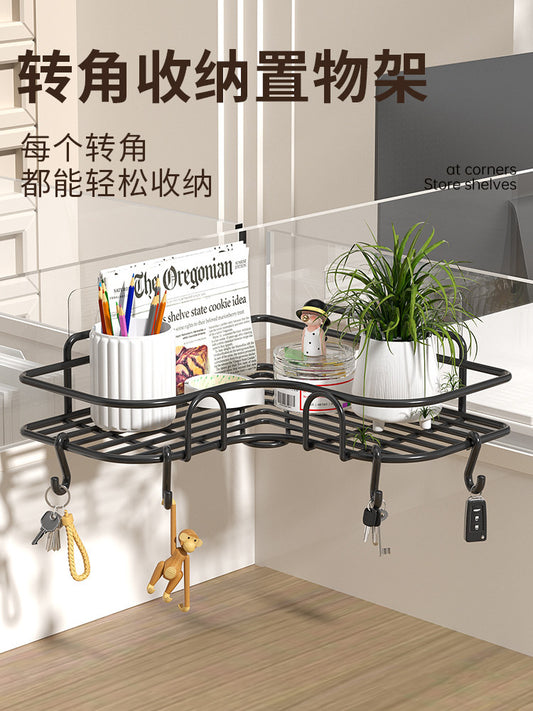 Punch-free triangular storage racks, bathrooms, kitchens, wall-mounted storage baskets, vanities, vanities, storage racks