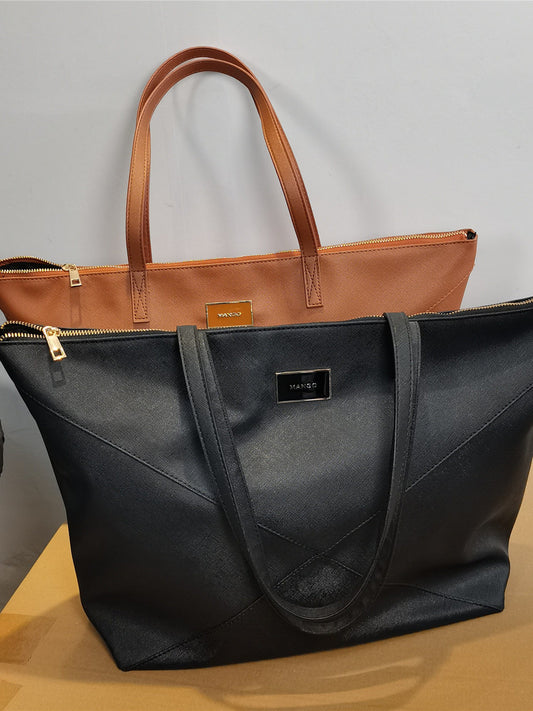 Tote bag women's large capacity 2026 new high-end niche design work commuter bag lightweight and versatile geometric bag