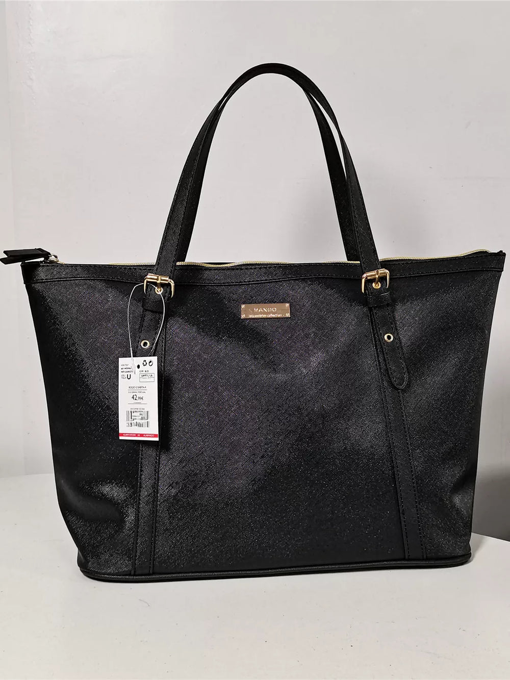 Foreign trade export bag, black cross pattern tote bag, workplace commuting, large capacity handbag, simple and versatile shoulder bag