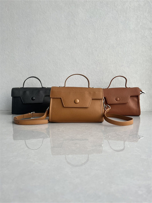 Foreign trade tail goods top layer cowhide bag fashion versatile mobile phone bag niche design handbag shoulder crossbody women's bag