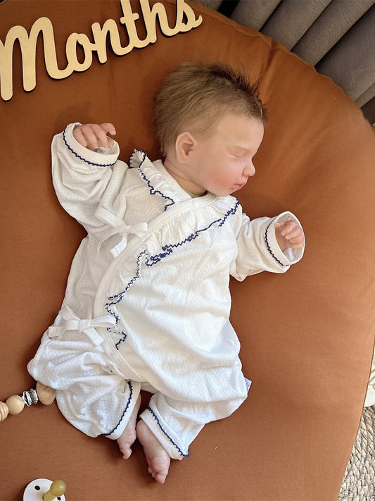 Baby clothes, summer thin baby girl jumpsuit, princess style pure cotton, full moon sweet, wear long-sleeved air conditioning clothes