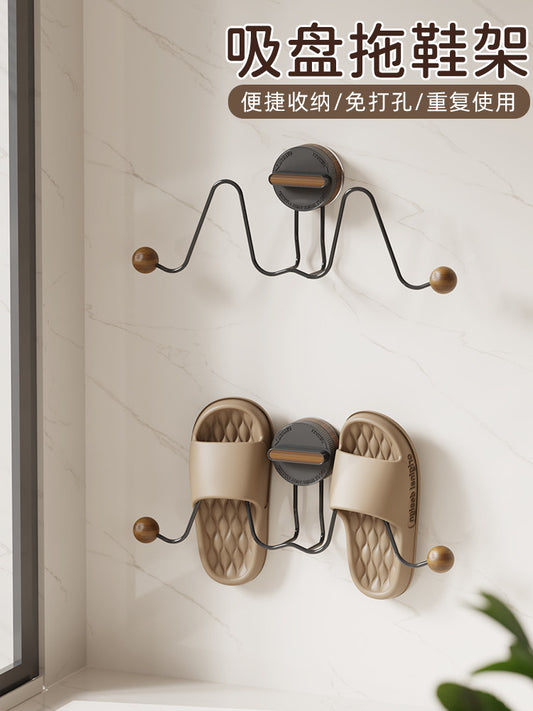 wall hanging slippers hanging rack free punching toilet slippers special wall drain rack home bathroom slipper rack Y