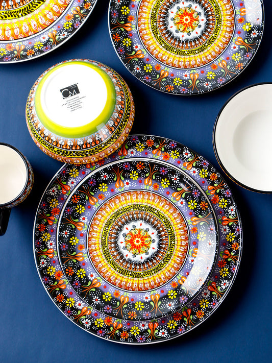 Turkish style ceramic steak plate creative western plate bowl cup combination breakfast plate home fruit flat plate dish plate