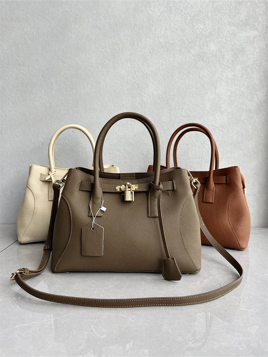 Foreign trade factory 2025 new high-quality genuine cowhide shoulder tote bag large capacity hand carry shoulder women's bag