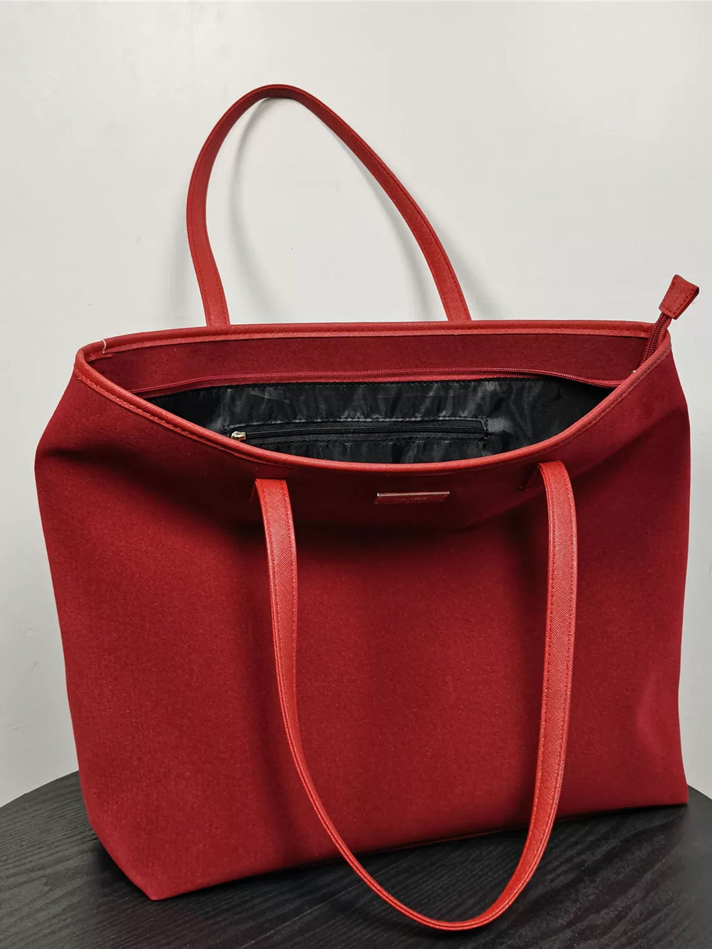 Red velvet bag large capacity tote bag autumn and winter new commuter shoulder vintage handbag bridal wedding bag