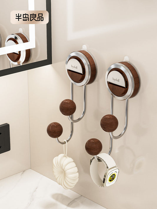 Suction cup hook no punch hole door back clothes hook wall hung toilet strong load bearing sticky hook vacuum non-marking bathroom hook