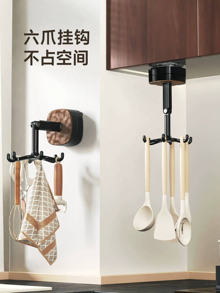 Peninsula BESTORE Kitchen Rotary Hook Non-Mark Punching Free Wall Suction Cup, Wall Hanging Shelf, Spoon Shovel Storage