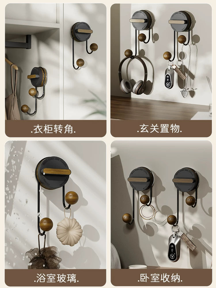 Entrance suction cup hook, no punching hole, door rear hanging clothes hook, wall hanging, strong load-bearing adhesive hook, vacuum non-marking bathroom hook Y