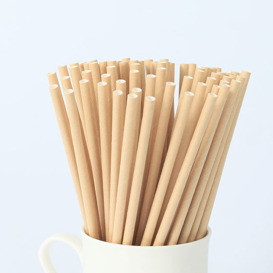 230mm long bulk paper straw food grade raw material simple and hygienic smoothie pearl tube thickened heat resistant and foam-resistant