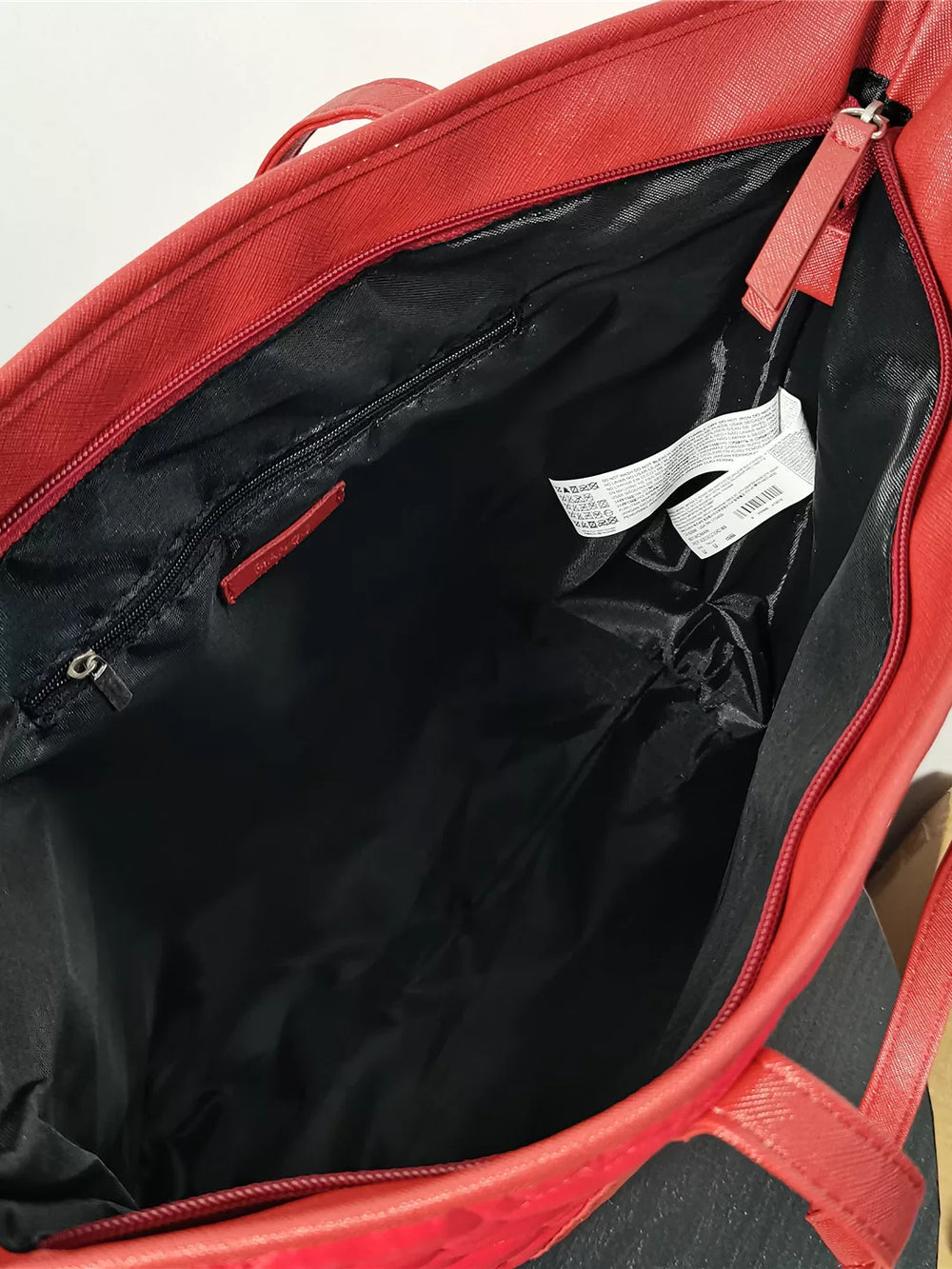 Red bag canvas with zipper large capacity tote bag daily commuting nylon high-quality lazy style foreign trade bag