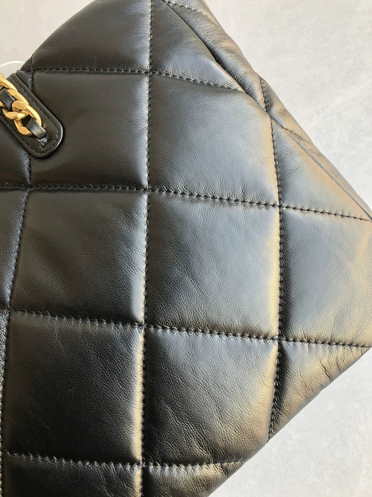2024 New High-End Texture Sheepskin Tote Bag Small Fragrance Simple and Atmospheric Diamond Lattice Large Capacity One-Shoulder Women's Bag