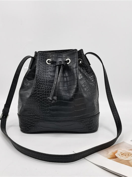 Foreign trade tail bag ladies summer crossbody large capacity bucket bag drawstring switch design atmospheric shoulder bag for women