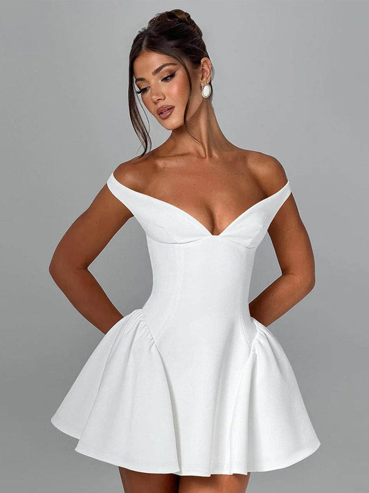 European and American solid color high-end one-shoulder sleeveless dress 2026 summer new hot girl dress A-line skirt female