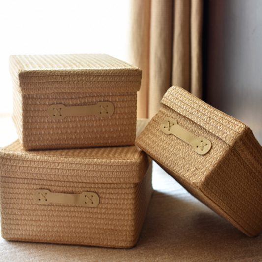 Japanese storage box, wardrobe storage box, woven storage basket, desktop snack box, underwear miscellaneous organizer, drawer
