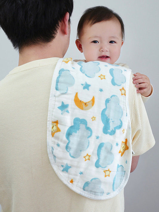 Six-layer bamboo cotton gauze children's big shawl newborn baby saliva towel infants and young children eating bib burp towel