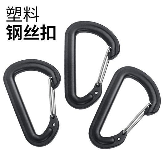 56x35mm outdoor carabiner small mini D-shaped plastic snap buckle backpack external key chain connection buckle