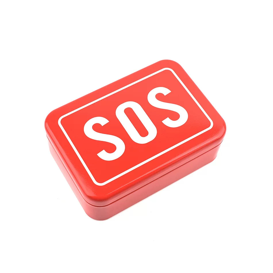 SOS life-saving box, survival iron box, outdoor survival supplies, tool storage box, metal pill box, emergency kit, first aid box