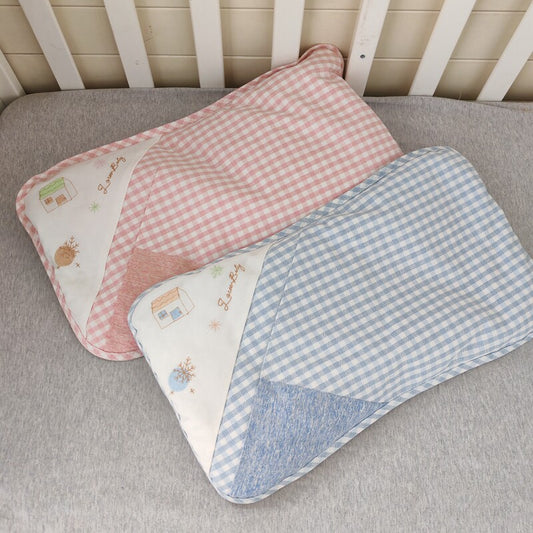 Newborn baby pillow, summer 0-1-6 year old baby, summer cool ramie, kindergarten children's anti-deviation head-setting pillow