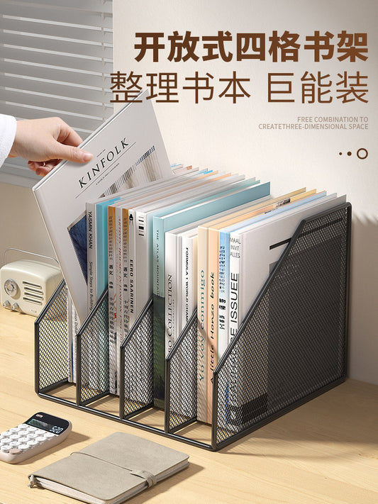 Metal file rack, desk shelf, vertical desktop folder, file frame, file storage box, information shelf, stationery organizing shelf, file storage shelf, book shelf, office supplies
