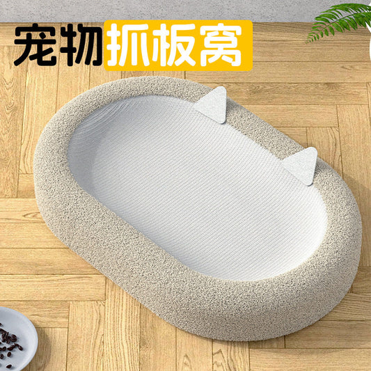Linen scratching post wear-resistant anti-chip scratching cat scratching nest oval cat scratching pot cat nest cat supplies cat toys