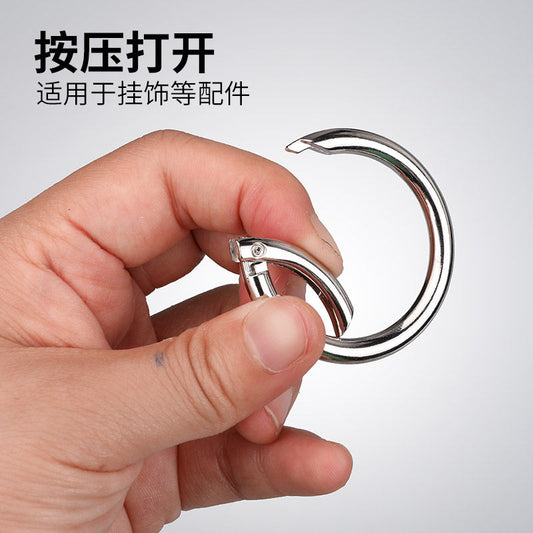 O-shaped zinc alloy mini carabiner round key ring backpack hook luggage accessories DIY accessories keychain