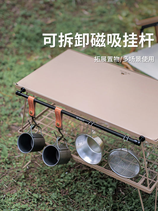 Detachable magnetic hanger, multi-functional storage shelf, outdoor camping magnet, adsorption iron hook rail