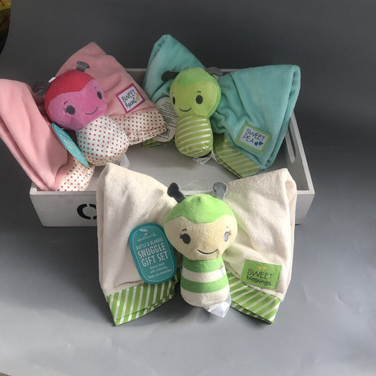American single infant bee soothing towel can be bitten + rattle to accompany the comfort doll 0-1 year old sleep toy