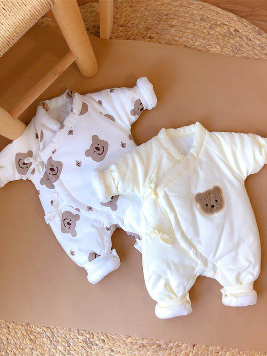 Newborn baby clothes are just born and winter thick 0-3 months baby warm monk clothes jumpsuit 52 size clothes