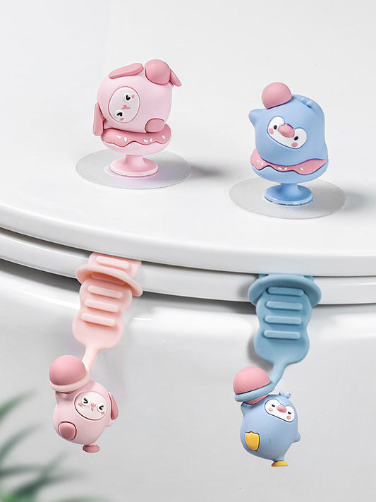 Toilet lid lifter creative cute toilet ring anti-dirt handle toilet toilet seat uncover artifact lid lifter