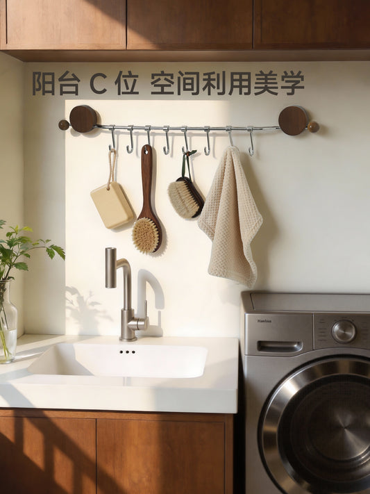 balcony hanger storage rack home laundry room wall mounted suction cup towel drying hook shelf