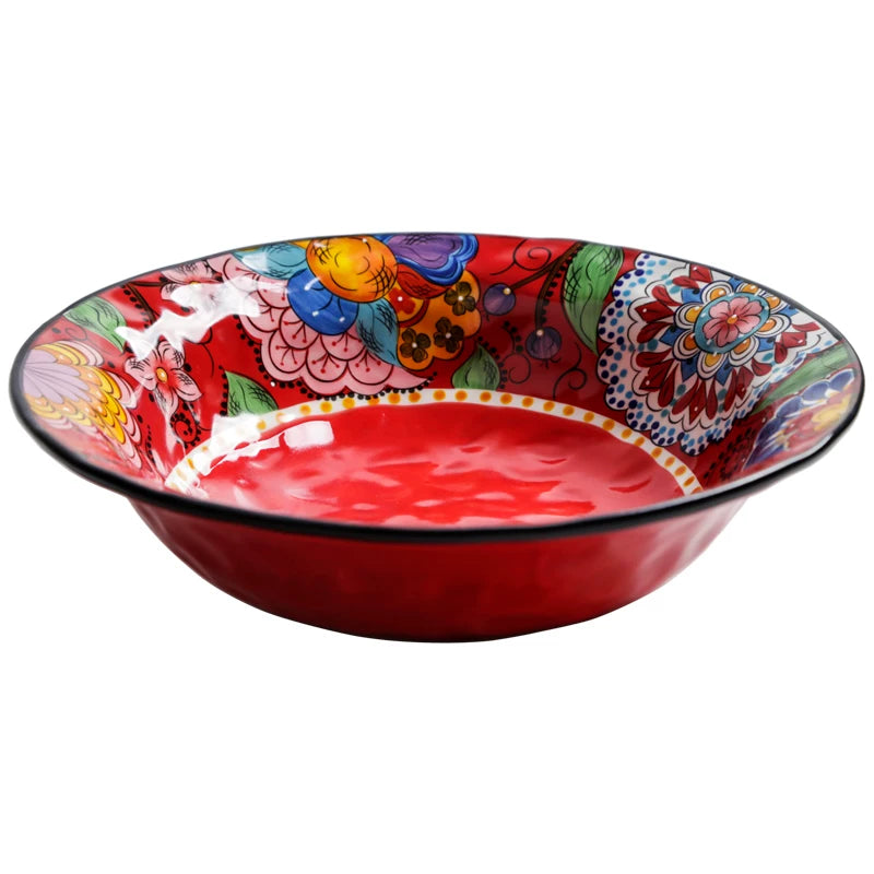 OMK Creative New Year Snack Bowl Home Fruit Salad Bowl Ceramic Large Sauerkraut Fish Bowl Personalized Restaurant Tableware