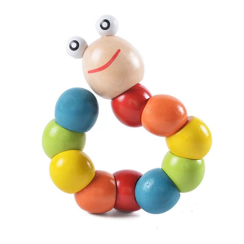 Finger toys, colorful twisting insects, wooden caterpillars, animal dolls, wooden educational toys for children