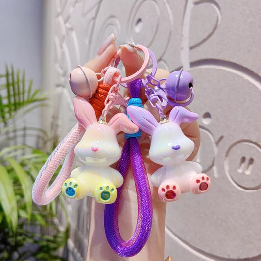 Gradient Folded Rabbit Keychain Resin Rabbit Pendant Car Bag Keychain Exquisite Pendant Small Gift