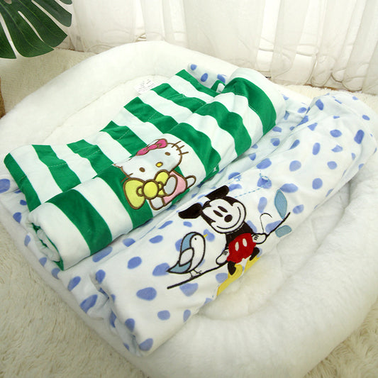 Pet blanket coral fleece winter warm kennel mat for cat sleeping polythermal sleeping mat is special for winter and not afraid of cold