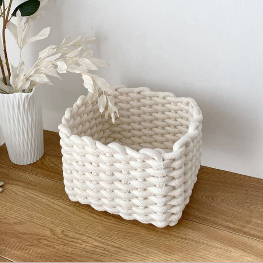Creative cotton thread basket storage basket desktop organizer snack toy storage basket household clothes and sundries storage basket