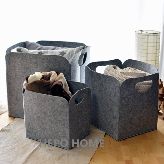 Thickened storage basket, felt fabric, underwear, organizer, tabletop snack toy box, household miscellaneous storage basket