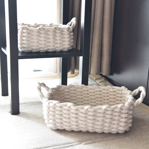 Simple cotton storage basket storage basket home desktop clutter sorting basket frame fabric woven storage basket clothing basket