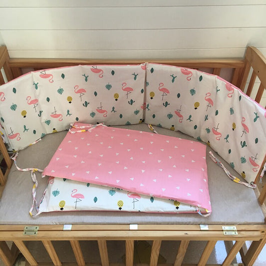 Clearance does not return, fresh flamingo crib guardrail, pure cotton anti-collision fencing crib guardrail bedding
